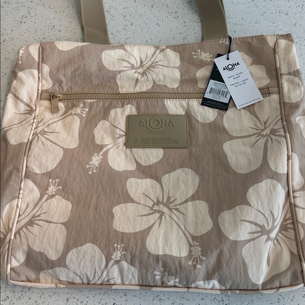 ALOHA Collection Hibiscus Print Tote Bag